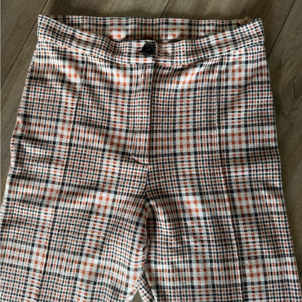 Free People Plaid Leggings in Cream and Black - Picture 4 of 16